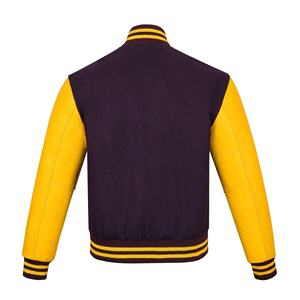 Veste universitaire de haute qualité pour hommes avec corps en laine et manches en cuir Confortable Taille plus grande Design de couleur unie personnalisé - Product Image 6