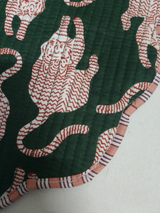 Leopard Print Cotton Quilted Thin Reversible Modern Customizable Machine Washable Round/Oval/<b>Square</b> Multi-Shaped <b>Placemat</b> Mat - Product Image 3