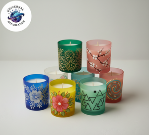 Élégant pot en verre aux motifs floraux et artistiques. Parfait pour la décoration de la maison, les mariages, les festivals et les occasions spéciales. - Product Image 1