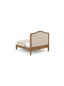 Midcentury <b>Bed</b> Customize Size with Woven Headboard and <b>Wooden</b> <b>Slats</b> Elegant Bedroom Furniture Antique Theme - Product Image 5