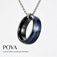 Bague de mariage en tungstène noir avec incrustation en fibre de carbone pour homme, bague à bords biseautés hautement polis, vente en gros directe d'usine
