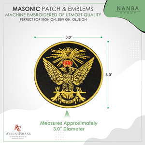 Écusson brodé du 33e Degré du Rite écossais de la Franc-maçonnerie, emblème « Ailes levées » - Product Image 3