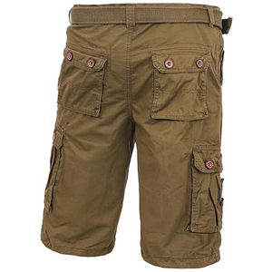 Pantalones Cortos Cargo Casuales Transpirables y Ecológicos para Hombre, con Bolsillos Cargo, Secado Rápido, Cintura Alta, Cierre con Cordón, Diseño Sólido, de Lona - Product Image 3