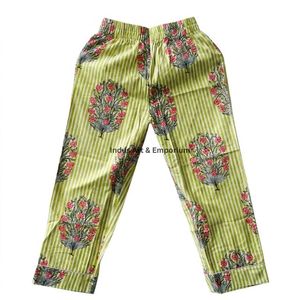 New Arrival Women's 100% Cotton Indian Screen Printed <b>Pyjama</b> Night Set Quick Dry V-neck Long Sleeves Casual - Product Image 4