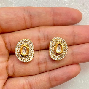 Pendientes de Perlas de Coral con Forma de Bola de Latón, Chapados en Oro de 22K, Joyería Tradicional para Bodas y Fiestas, Unisex, a la Moda - Product Image 2