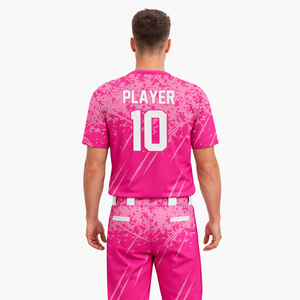 Conjunto de Uniforme de Softbol Rosa Personalizado |   Cuello Redondo |   Pantalones Cortos Sublimados |   Transpirable de Secado Rápido |   100% Poliéster |   Cremallera - Product Image 2