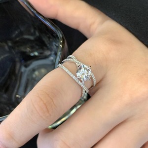 Round 2.00tcw Lab Diamond <b>Ring</b> Triple Wave Band with VVS Clarity & IGI Certified from <b>Indian</b> Supplier & Manufacturer - Product Image 3