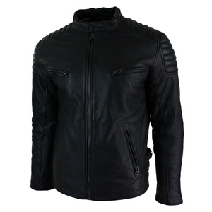 2023 Men's Leather Jacket or Spring Autumn Motorcycle Style Natural Leather Slim Fit Biker Coat Customized Leather Jackets - Product Image 5