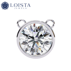 Custom Lab Grown Diamond Chain 14k Gold Round Shape D VVS Lab Diamond <b>Stone</b> Pendant Necklace - Product Image 5