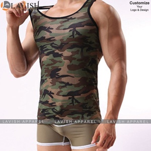 Débardeur décontracté grande taille pour hommes à séchage rapide Fitness Gym Muscle Vest avec camouflage Texture Print respirant tricoté tissage sans manches - Product Image 5