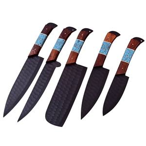 Juego de Cuchillos de Cocina Modernos con Hoja de Acero Inoxidable Forjada a Mano, Acabado Mate, Orientación de Mano Ajustable, MOQ Bajo - Product Image 1