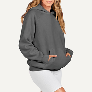 Sudadera con Capucha Unisex Extra Grande, Color Sólido, Felpa de Algodón, Manga Raglán, Diseño con Bolsillo, Sudadera Informal para Otoño - Product Image 3