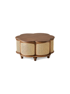 Modern Wooden <b>Coffee</b> <b>Table</b> With Cane Panels And Solid Wooden Storage For Living Room Furniture and Villa and <b>Midcentury</b> Hotel - Product Image 4