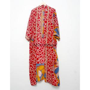Silk Kimono Robe Eco-Friendly Breathable Best Fabric V-Neck Long Sleeve Full Length Drawstring Closure Latest Soft Patchwork - Product Image 3