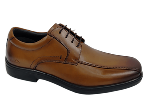 Zapatos Oxford de Cuero Marrón para Hombre, con Cordones, Punta Puntiaguda, Color Sólido, Suela de Goma Acolchada, para Todas las Temporadas - Product Image 1