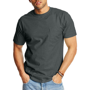 Top Selling Gray Short Sleeve T-<b>Shirt</b> Regular Fit 100% Cotton Jersey O-Neck Casual Solid Color Blank Design - Product Image 2