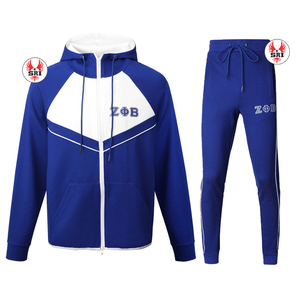 Zeta Phi Beta 1920 Royal Blue Women Embroidered Heavyweight Casual Hoodie Jogger Pants Two Piece Greek Letter <b>Tracksuit</b> Fleece - Product Image 5
