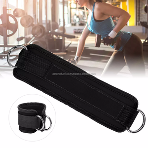 (Noir) Sangles de cheville Fitness pour machine à câble Double DRing réglable - Product Image 2