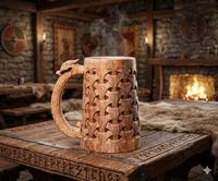 Mug à boire en bois de qualité supérieure, finition naturelle, pour la cuisine traditionnelle et les collections de vaisselle uniques, bar, hôtel