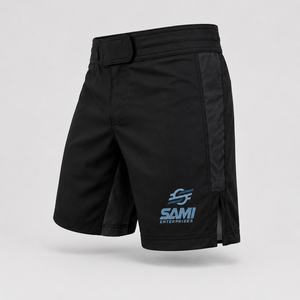 Pantalones Cortos de Artes Marciales Mixtas OEM Negros de Secado Rápido, Absorción de Humedad, Corte Regular, Logotipo Impreso en la Parte Delantera, Unisex para Adultos, Poliéster/Algodón - Product Image 4