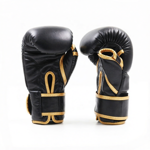 Guantes de Boxeo Negros Personalizados al por Mayor, Guantes de Entrenamiento con Cordones, Correas de Muñeca Ajustables, Equipo de Combate Sanda Muay Thai - Product Image 5