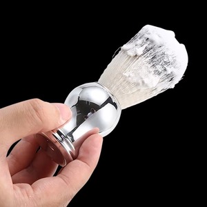 Brocha de afeitar de fibra con mango de plástico ABS para hombres, herramienta de barbería, brocha de afeitar de fibra. - Product Image 6