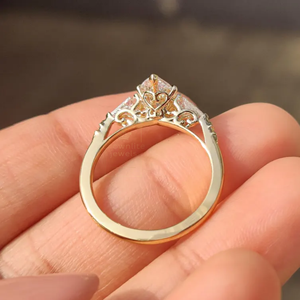 Anillo de Moissanita con Corte Marquesa y Diseño Floral, Plata de Ley 925 con Baño de Rodio, para Compromiso, Boda, Aniversario, Lujoso para Mujer - Product Image 2