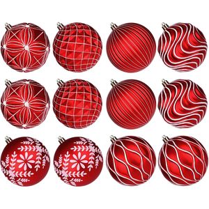 Set di 12 Palline di Natale Infrangibili da 10 cm, Decorazioni per Albero di Natale da Esterno, Ornamenti Natalizi - Product Image 1