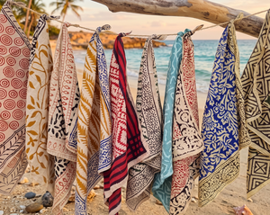 block print bandana Boho Bandana Cotton Block Print Bandanas Handmade Head Scarf Indian Bandana Hair Wrap <b>Beach</b> <b>Accessories</b> Gift - Product Image 6