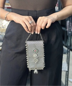 Sac à main de soirée pour femme, style indien, avec mosaïque Kundan - Product Image 3