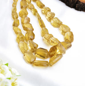 Cuarzo miel natural facetado, collar de piedras preciosas naturales de 15 pulgadas, para la elaboración de joyería fina. - Product Image 3