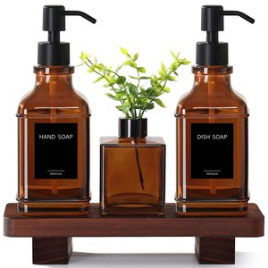 Distributeur de savon rustique en bois de manguier sculpté à la main - Accessoires de salle de bain en gros - Product Image 2