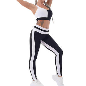 Nuevo Conjunto de Yoga para Mujer, Transpirable, Ecológico, Reversible, con Sujetador Deportivo y Leggings, Ropa de Gimnasio, Logotipo Frontal, Conjunto Sólido - Product Image 1