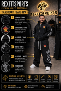 กางเกงจ็อกเกอร์ทรงโอเวอร์ไซส์ Rexfit Sports สไตล์สตรีทแวร์ ชุดวอร์มปักลายพร้อมลายพิมพ์ข้างขา ขายส่งชุดกีฬา - Product Image 6
