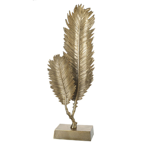 Escultura de hoja de aluminio fundido de alta calidad, chapada en oro, con base, procedente de la India, al precio más bajo y más demandada. - Product Image 1