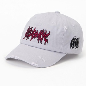 Casquette de baseball blanche à 6 panneaux avec logo brodé rouge, boucle métallique réglable, chapeau décontracté unisexe - Product Image 5