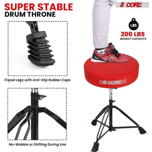 Silla de Baterista Ajustable de Alta Resistencia con Asiento Acolchado de 3 Pulgadas y Capacidad de 200 Libras - Product Image 6