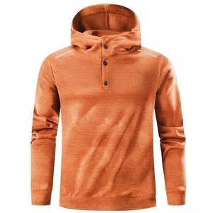 Men's <b>Navy</b> Hooded <b>Sweatshirt</b> Regular Fit Hooded Casual Knitted Polyester/Cotton Breathable Eco-Friendly Winter Wear - Product Image 6