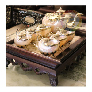 Juego de Tetera de Latón Chapado en Oro con Forma de Concha Marina, Tetera Decorativa con Diseño de Concha para Exhibición en Mesa del Hogar - Product Image 4