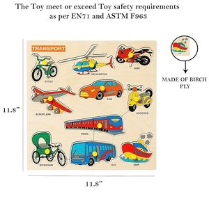 Plateau de jeu éducatif en bois coloré pour enfants avec poignées, formes 3D, sur des thèmes captivants, pour améliorer la mémoire - Product Image 6
