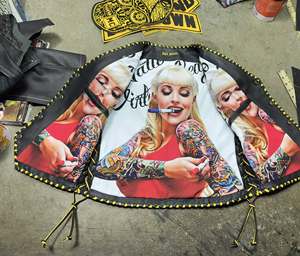 Heavy Duty 3-4mm Leather Motorcycle Vest with Brass Hardware - Product Image 6