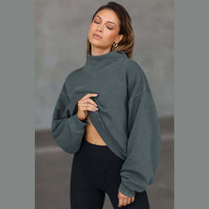 Sudadera Oversize de Cuello Alto para Mujer, Ajuste Relajado, Cálida y Suave de Forro Polar, Transpirable, Ecológica, Forrada, Estilo Urbano de Moda - Product Image 6