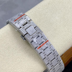 Reloj Mecánico de Lujo con Incrustaciones de Diamantes Completas, Certificado GRA, VVS, Moissanita, Esfera con Indicadores, Estilo Brillante - Product Image 1