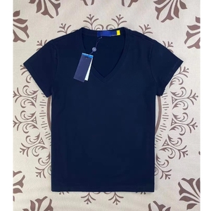 Basics Popular T Shirt Versatile Casual Women's V-Neck Classic Short Sleeve Blank Plain Cheap Price High Quality Summer T-shirts - Product Image 4