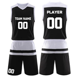 Ensemble d'uniformes de basketball personnalisés blanc et rouge, sans manches, col en V, sublimation du nom de l'équipe et du joueur 00, polyester respirant, unisexe adulte - Product Image 3