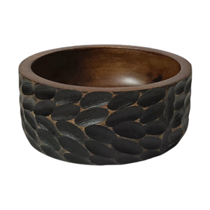 Venta al por mayor nuevo marrón antiguo de lujo único tallado a mano redondo mango madera ensalada tazón granja cocina MESA CENTRO DE MESA - Product Image 3