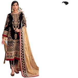 2023 Venta caliente indio pakistaní fiesta desgaste Salwar Kameez último vestido bordado de terciopelo con tejido pesado hecho a mano - Product Image 1