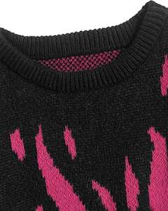 Suéter Oversize para Hombre, Estilo Y2K, Gráfico de Llamas, Cuello Redondo, Tejido de Punto, Unisex, Informal - Product Image 4