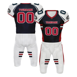 Custom American Football Jersey <b>Set</b> Men's V-Neck Short Sleeve 100% Polyester Sublimated Moisture Wicking Team Name Print - Product Image 1