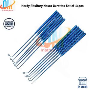 ไมโครริงคิวร์เรต ไม้พายแกะสลักต่อมใต้สมองชนิดอ่อนตัวได้ 12 ชิ้น ใช้ซ้ำได้ ออโตเคลฟ เครื่องมือผ่าตัดประสาทขนาดเล็ก สแตนเลสแข็งแบบเยอรมัน - Product Image 4